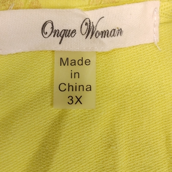 Onque woman women's 3X neon yellow light jacket with snaps in the front - Picture 2 of 13